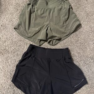 lululemon athletica Olive and Black Athletic Shorts